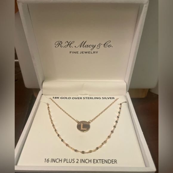 Giani Bernini Beautiful Layered Initial Nexklace - Picture 2 of 2